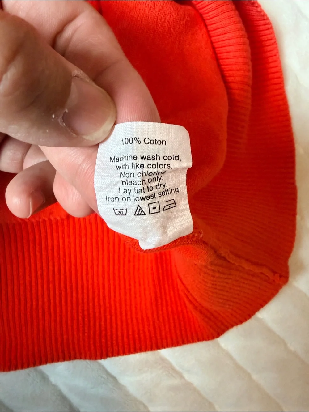 J. Crew 100% Cotton Bright Orange V-Neck Sweater Size Medium